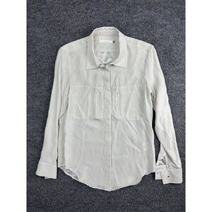 Elaine Kim Shirt Womens P (0-2) Silk Long Sleeve Utility‎ Pockets Blouse Top